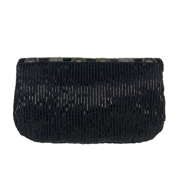 VINTAGE Multicolour Art Deco Chain Link Stripe Beaded Evening Bag - Picture 4 of 6